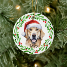 Jul Hund Golden Retriever Santa Helgdag