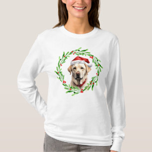 Jul Hund Gul lab Labrador Retriever Santa T Shirt