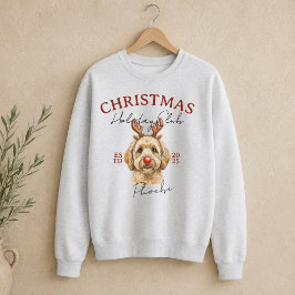 Jul Hund Illustration Högtid Klubb Lång Ärmad Tröja