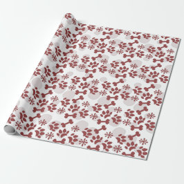 Jul Hund Katt Husdjur Ben Snöflinga Mönster  Presentpapper