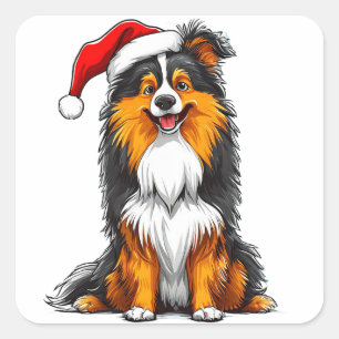🎁Jul Hund Klistermärke Santa Hatt Present Kul ✨