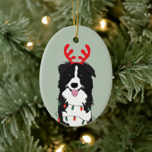 Jul Hund Lycklig Pawlidays Julgransprydnad Keramik