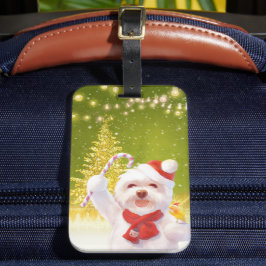 Jul Hund med Candy cane Bagagebricka