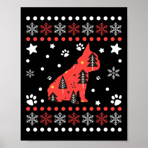 Jul Hund Mönster Fransk Bulldog Owner 1 Poster