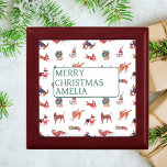 Jul Hund Mönster Minnesask<br><div class="desc">God jul i Mönster-Perfekten för Julafton Hemsida Dekoration, så söt och mysigt</div>