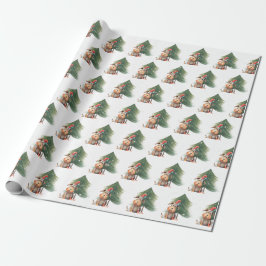 Jul Hund och Gräs i Snöflingor Presentpapper