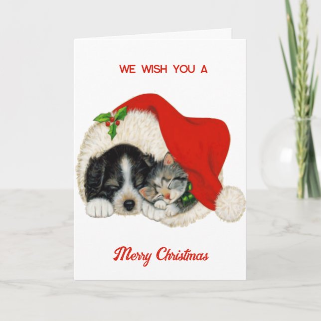 Jul-Hund och katt Kort (Framsida)