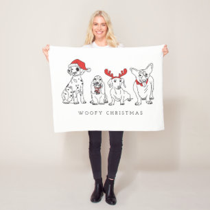 Jul-Hund Puns Santa Hundar Woofy jul Fleecefilt