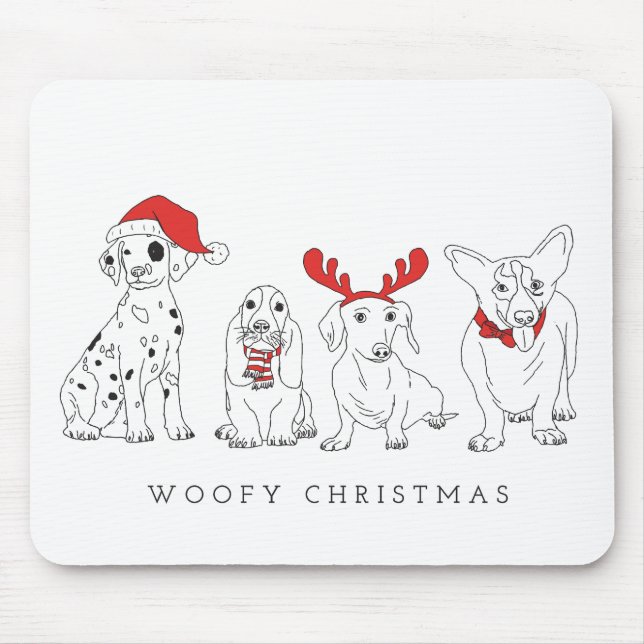 Jul-Hund Puns Santa Hundar Woofy jul Musmatta (Framsidan)