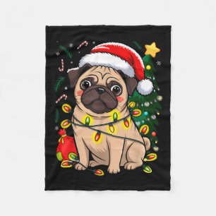 Jul Hund Puppy X-mas-puppy-puppen i Jultomten Fleecefilt