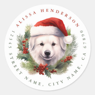 Jul Hund Round Stickers Runt Klistermärke