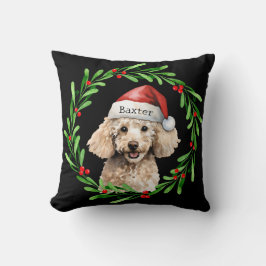 Jul Hund Santa Hat Helgdag Kudde