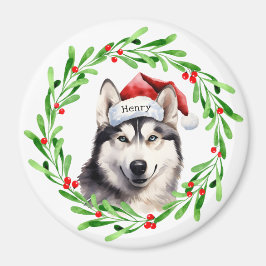 Jul Hund Santa Hat Helgdag Magnet
