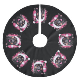 Jul Hund Träd Skirt Julgransmatta Borstad Polyester