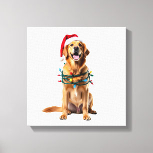 Jul Hund Tröja, Jul Golden retriever Pa Canvastryck
