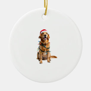 Jul Hund Tröja, Jul Golden retriever Pyjamas Julgransprydnad Keramik