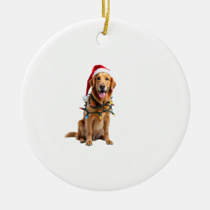 Jul Hund Tröja, Jul Golden retriever Pyjamas Julgransprydnad Keramik