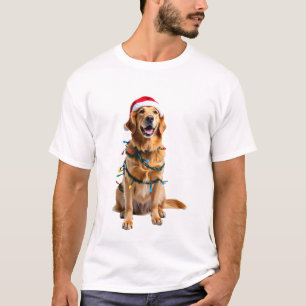 Jul Hund Tröja, Jul Golden retriever Pyjamas T Shirt