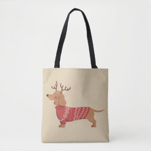 Jul Hundägare Dachshund Present Holiday Xmas Tygkasse