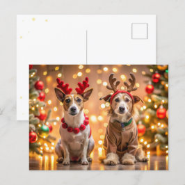 Jul hundar klädd som renar helg vykort