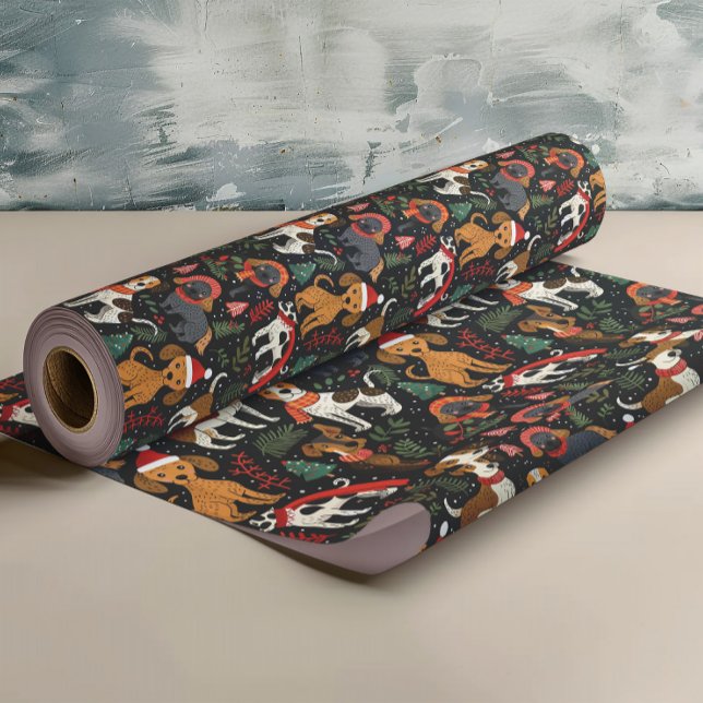 Jul hundar Mönster Presentpapper (Skapare uppladdad)