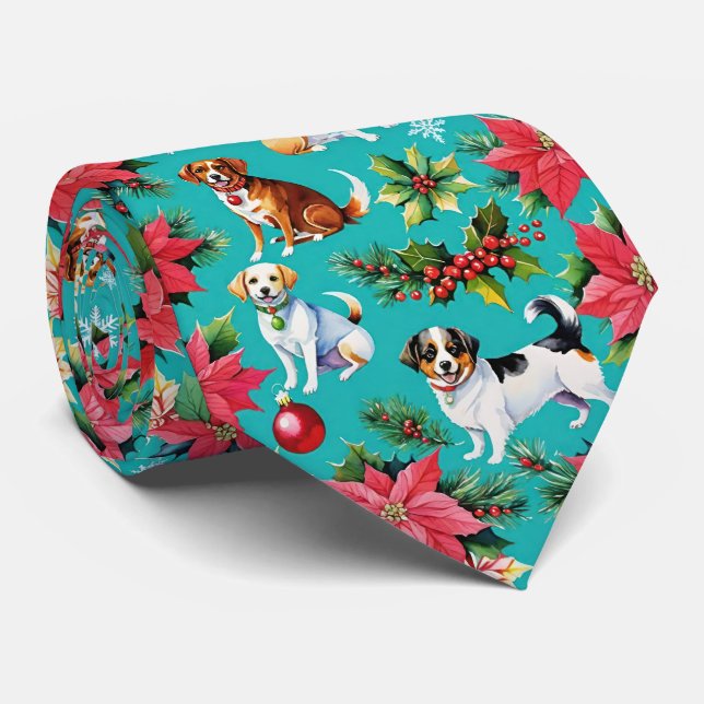 Jul Hundar och Holly Helgdag Festive Slips (Rullad)