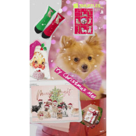 Jul Hundar Photo Merry Bright Card Kort