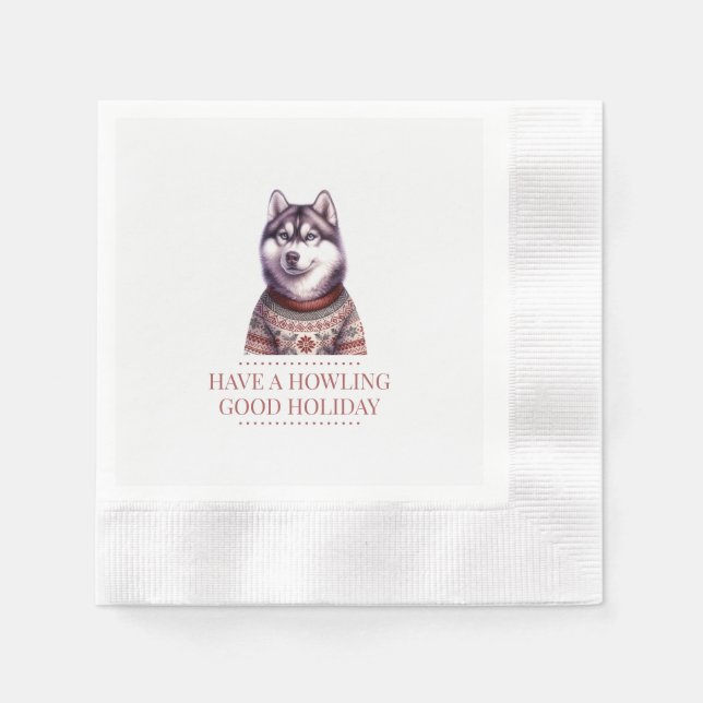 Jul Husky Anpassad Pappersservett (Framsidan)