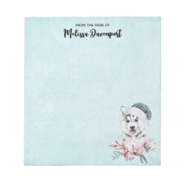 Jul Husky-Hund i Santa Hat Anteckningsblock