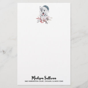 Jul Husky-Hund i Santa Hat Brevpapper