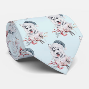 Jul Husky-Hund i Santa Hat Patterned Slips