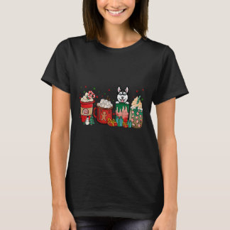 Jul Husky Hund Kaffe koppar xmass Winter Pet D T Shirt