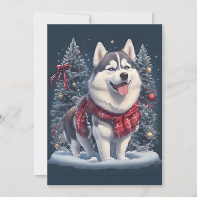 Jul Husky Hund Magi Xmas Högtidsstämning Julkort (Framsida)