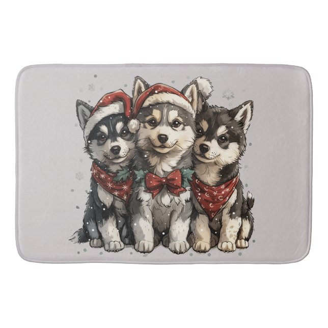 Jul Husky Hundar Badrumsmatta (Framsidan)