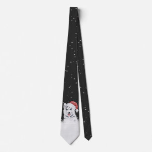 Jul Husky i Snöflingor Slips