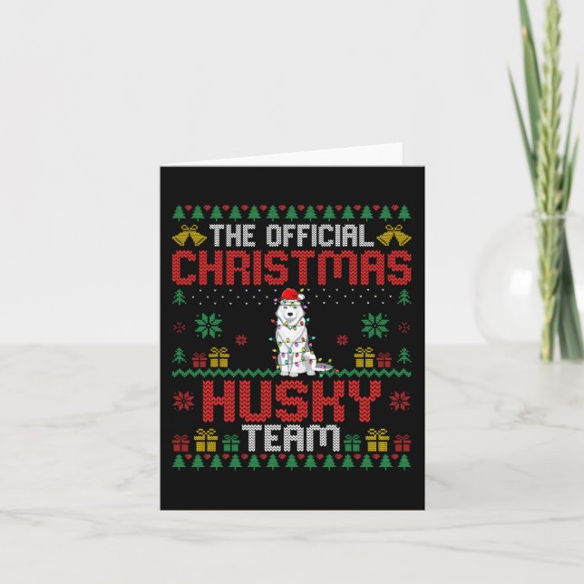 Jul Husky Lag - Husky Med Tomtehatt Xma Kort (Framsida)