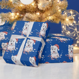 Jul Husky med Santa Hat Wrapping Papper Presentpapper