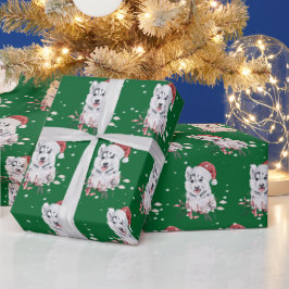Jul Husky med Santa Hat Wrapping Papper Presentpapper