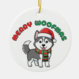Jul Husky Ornament: Merry Woofmas Julgransprydnad Keramik