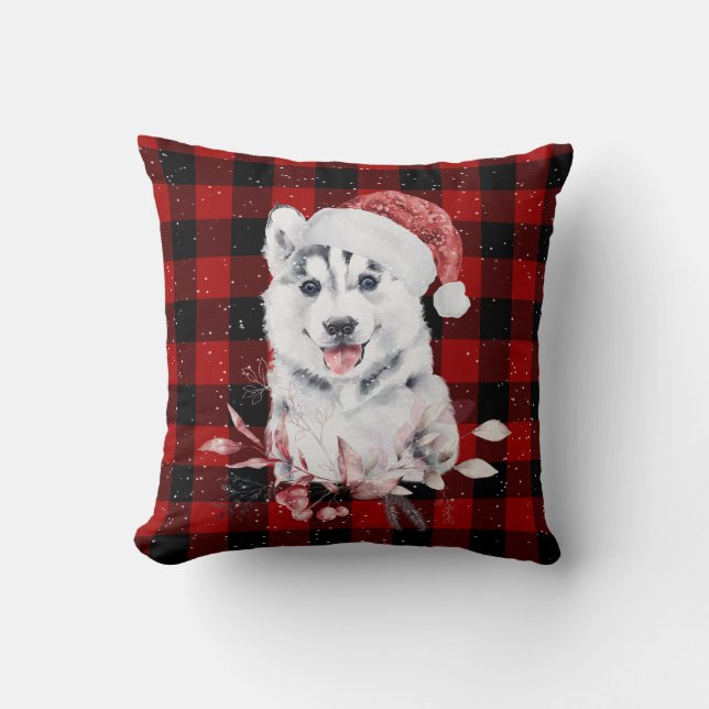 Jul Husky På Buffalo Randig   Kudde (Framsida)