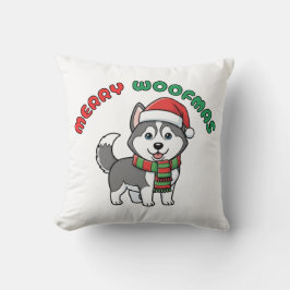 Jul Husky Pillow: Merry Woofmas Kudde