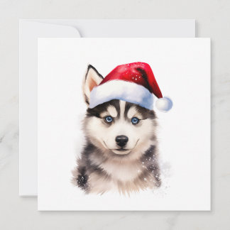 Jul Husky Puppy-kort