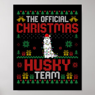 Jul Husky Team - Husky Wearing Santa Hat Xma Poster