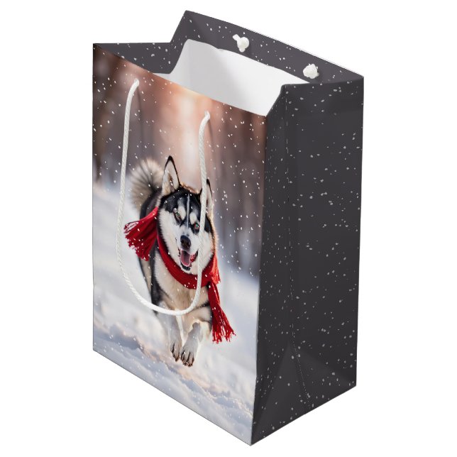 Jul Husky with Red Scarf (Framsidan Vinklad)
