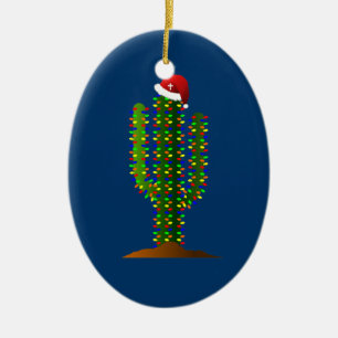 Jul i Arizona Saguaro Cactus Ljus Julgransprydnad Keramik
