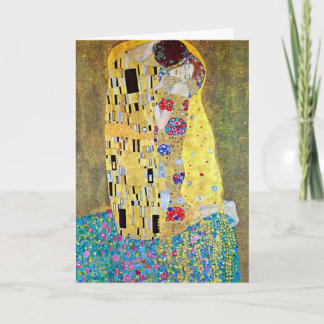 Jul i art nouveau, kyssarna av Gustav Klimt Helgkort