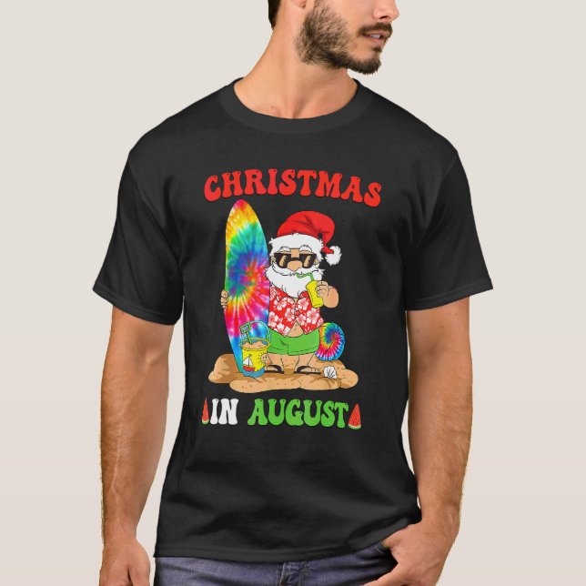Jul i Augusti Tomte Tie Dye Sommar Surf Surf T Shirt (Framsida)