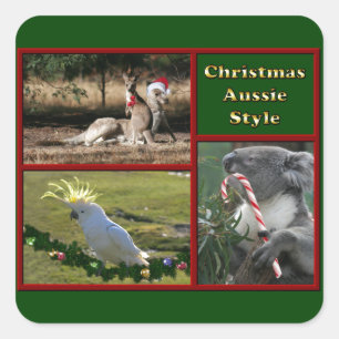Jul i Australien Fyrkantigt Klistermärke