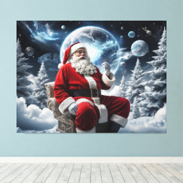 Jul i bakgrunden till Magic Santa Space Canvastryck