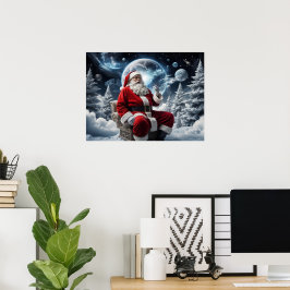 Jul i bakgrunden till Magic Santa Space Poster